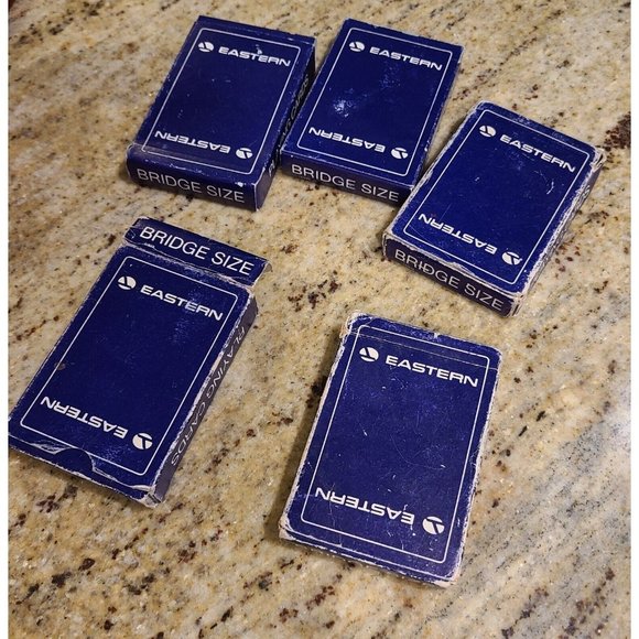 Vintage Eastern Airlines Bridge Size Playing Cards. 5 Decks ~ 2 sealed & 3 Used - Picture 2 of 8